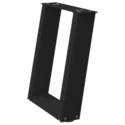 vidaXL Patas para mesa de centro en forma de U (2 unidades), color negro, 28 x (42-43) cm, acero