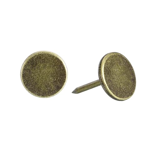sourcing map Tachuelas de tapicería para muebles, 150 piezas de 11 x 15 mm, kit surtido de tachuelas de acero al carbono para el hogar, sofá, bricolaje, cabezas de uñas decorativas, color bronce verde