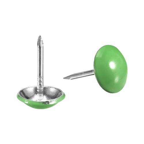 QUARKZMAN 40 Piezas de Clavos de Tapicería, Cabeza Redonda de 11mmx17mm, Clavos Decorativos para Muebles, Tachuelas de Tapicería para Sofás y Cabeceros, Verde