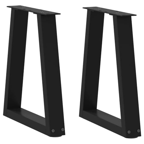 vidaXL Patas para mesa de centro en forma de V (2 unidades), color negro, 28 x (42-43,3) cm, acero