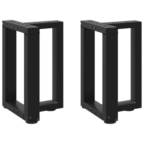 vidaXL Patas para mesa de centro en forma de T (2 unidades), color negro, 38 x 25 x (42-43) cm, acero