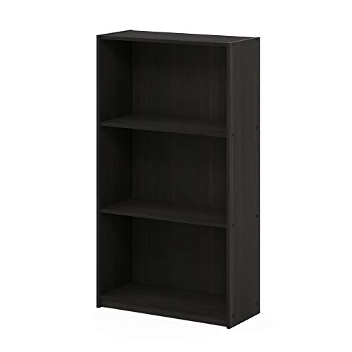 Furinno Basic Estanterías de Biblioteca de 3 Niveles, Espresso Oscuro