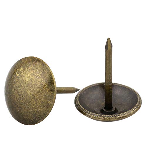 Yasorn Antique tapicería de clavos decorativos de muebles DIY Nailhead (bronce, conjunto de 100pcs)