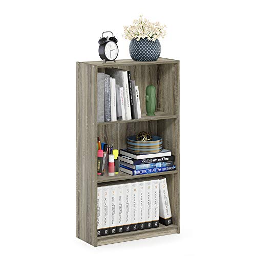 Furinno Estantería Básica De 3 Niveles para Estanterías, Roble Sonoma