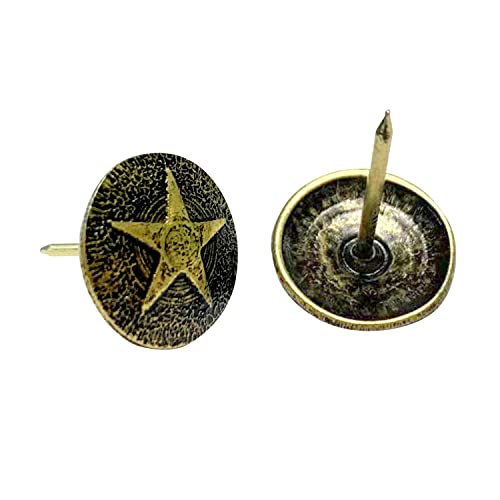 Tachuelas de tapicería, clavos de tapicería para muebles, 150 piezas de 5/8 pulgadas para tapicería decorativa para muebles, decoración del hogar, latón antiguo oscuro