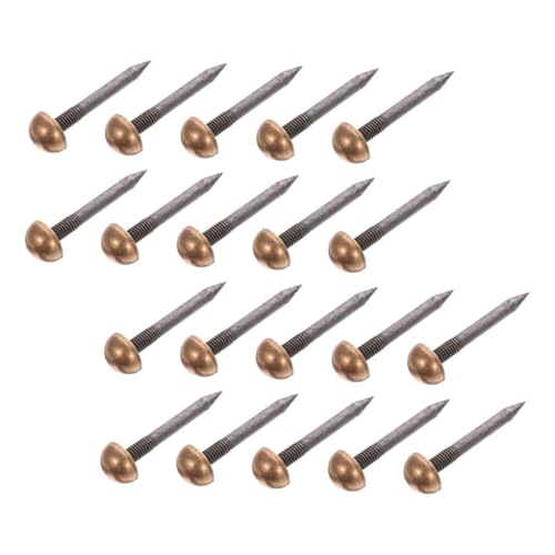 Gogogmee 20 Piezas Tachuelas de Tapicería de Latón para Muebles Clavos Decorativos para Sofá y Madera Acabado Rústico Superficie Lisa Resistente Fácil Instalación Color Cobre Antiguo