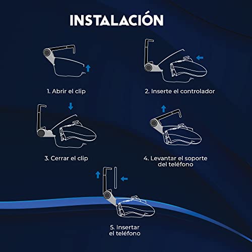 DR1TECH GameGripX+ Clip de Juego Para Mando XBOX One X/S, Series X/S Compatible Con Smartphone Iphone/Android - Soporte Soporte para Teléfono Móvil Ajustable (Mando NO Incluido)