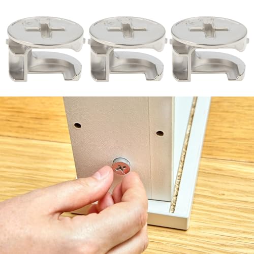 Create idea 20 Piezas de Tornillos de Leva para Muebles 110630 Tuercas de Seguridad de Leva Excéntricas 14,3 * 9,3 Mm Tornillos de Repuesto Compatible con IKEA Muebles Plateados