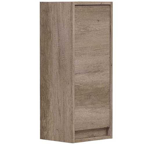 Miroytengo Columna de baño, Lavabo, de Pared, Color nordik, Tirador Integrado, diseño Moderno, Mueble Auxiliar, baño pequeño, 30x26x74 cm