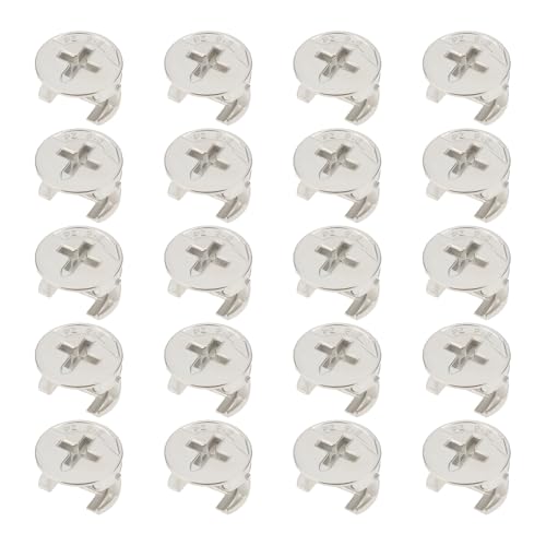 Create idea 20 Piezas de Tornillos de Leva para Muebles 110630 Tuercas de Seguridad de Leva Excéntricas 14,3 * 9,3 Mm Tornillos de Repuesto Compatible con IKEA Muebles Plateados