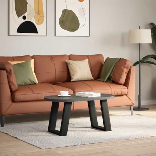 vidaXL Patas para mesa de centro en forma de U (2 unidades), color negro, 28 x (42-43) cm, acero