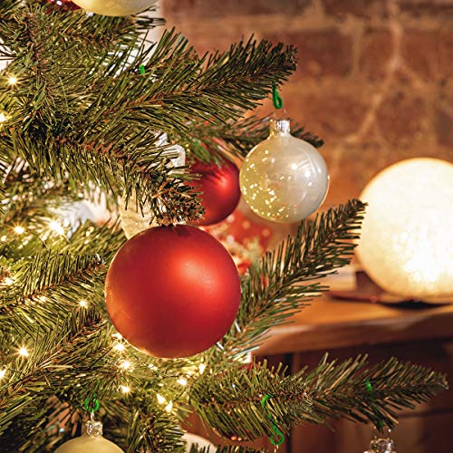 FAIRYTREES Árbol de Navidad Artificial, Pícea Natural, Tronco Verde, Soporte de Madera, 150cm, FT01-150